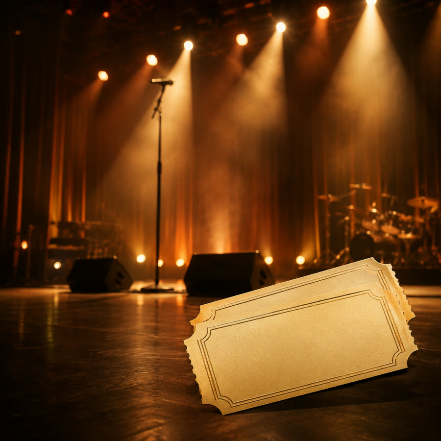Palco iluminado durante um show